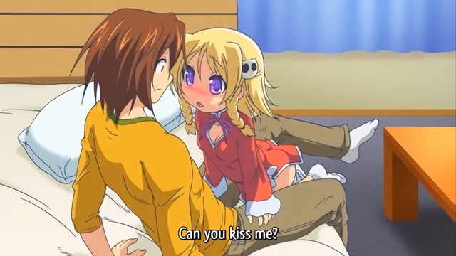 Hentai cosplay girl with big breasts seduces innocent male students