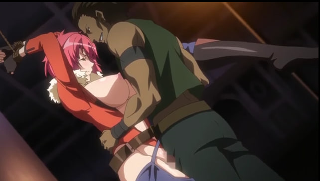 Busty redhead with big tits gets fucked in her tight hentai pussy as friends watch