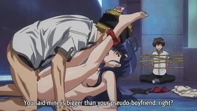 NTR’s boyfriend is helplessly tied up watching his girl get fucked by the cartoon bastard